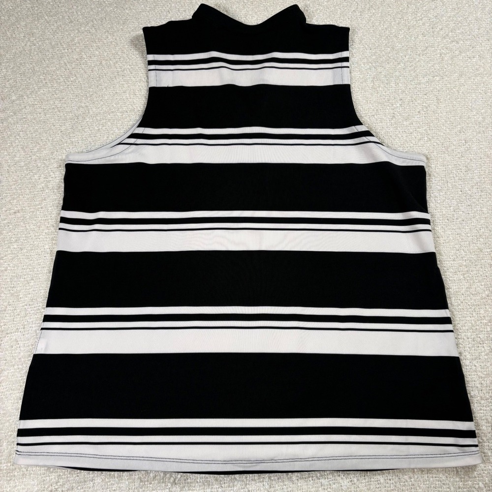 puma golf blouse striped black & white collared polo tennis sporty coquette chic - Picture 5 of 6